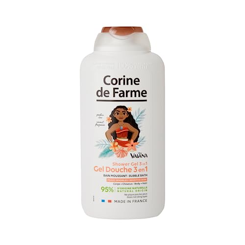 Corine de Farme - Gel Douche Vaïana Disney 3-en-1 Corps, Cheveux & Bain Moussant - Gel Douche Enfants Pratique et...