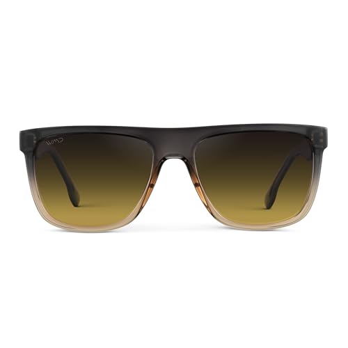 WMP Eyewear - Men's Bold Flat-Top Square Sunglasses, Polarized Lenses, 100% UV Protection, Lightweight & Durable2