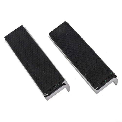 FACAIIO Lot de 2 mâchoires magnétiques souples pour étau, coussinets de protection en aluminium et en caoutchouc pour pièces hexagonales rondes et plates, compatibles avec la plupart des étaux
