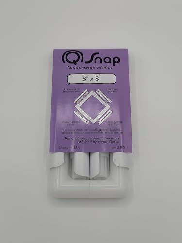 Image of VolcanoStitching Q-Snap 6x6 & 8x8 Frame Set, 16ct Hand-Dyed Aida Fabric | Q-Snap plastic frame duo (6x6in & 8x8in) for portable cross stitch & embroidery; includes hand-dyed 16-count Aida fabric.