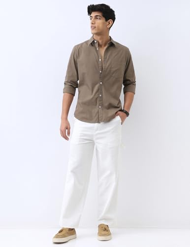 Image of Urbano Fashion Men's Cotton Full Sleeve Regular Fit Casual Solid Shirt