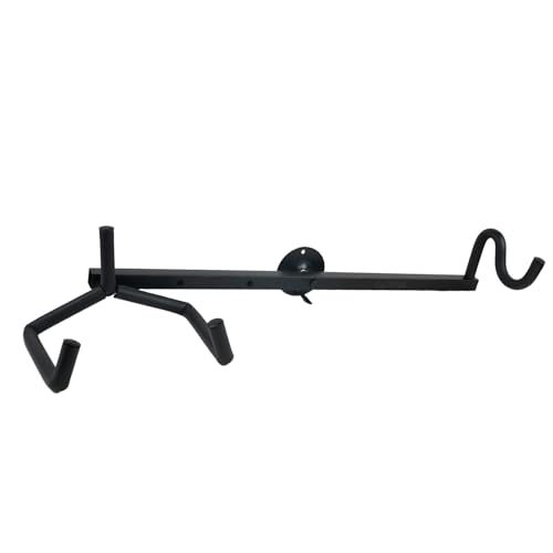 Image of Kadence WM-KG8A Home Series Guitar Wall Mount | 180 Degree Horizontal Display Hook | Foam-Padded Long Arm Hanger | Heavy-Duty Metal Build | for Acoustic, Electric & Bass Guitar | Black