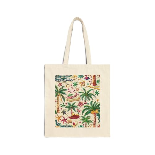 Tropical Paradise Tote Bag, Eco-Friendly Canvas, Beach Bag, Summer Essentials, Gift for Travelers, Boho Style