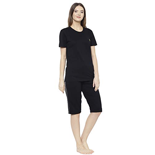 Image of Mack Jonney Regular Fit Cotton Blend Women's Capris Set Night Suits (Pack of 2-MACK633577)