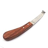 HOOF Knife Wide Blade Left Hand Farrier Equine Horse Stainless Steel Blade Wooden Handle by G.S Online Store