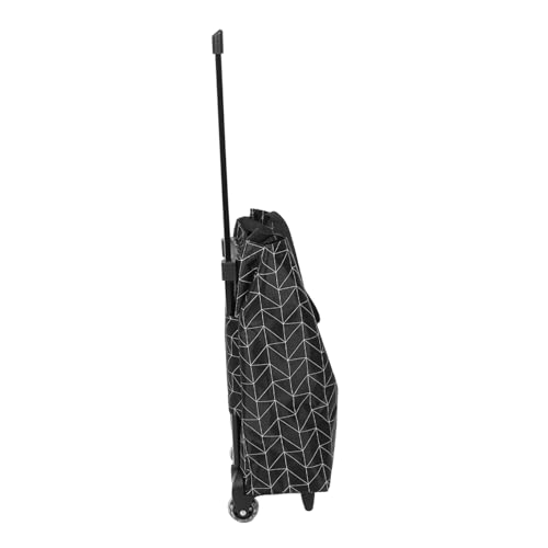 Carrito de compras plegable con ruedas, bolsa de comestibles plegable, bolsa grande con ruedas, de plástico, negro, portátil y práctica bolsa de compras