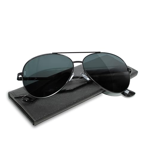 100% Real Glass Aviator 60mm USA Premium Pilot Sunglasses Men/Women UV400 Protection Non-Polarized