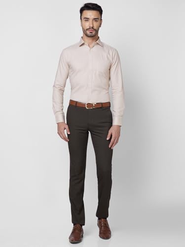 Image of Park Avenue Slim Fit Pure Cotton Checks Pattern Semi Cutaway Collar Formal Shirt