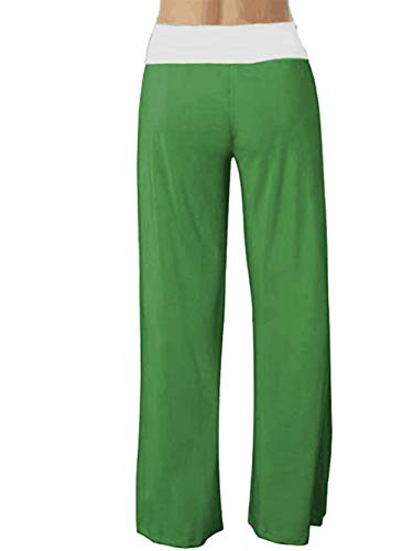 Image of iChunhua Women's Comfy Stretch Floral Print Drawstring Palazzo Wide Leg Lounge Pant