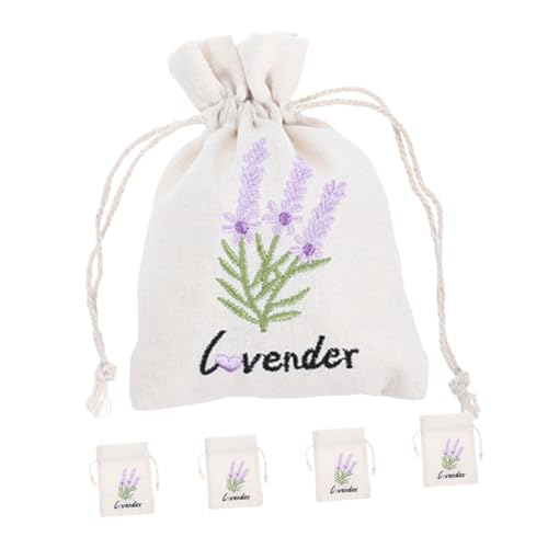 Cabilock 5pcs Sachet Empty Bags: Lavender Fabric Muslin Bags with Drawstring Fragrance Sachets Candy Pouch Refillable for Lavender Spice Jewelry