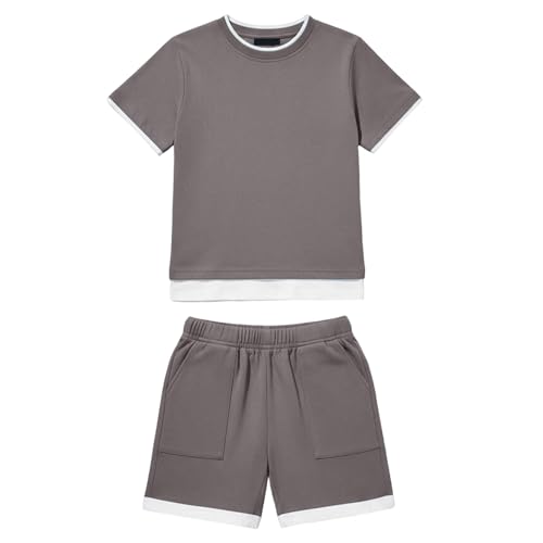 Ensemble décontracté deux pièces pour garçon ensemble short et t-shirt manches courtes col rond