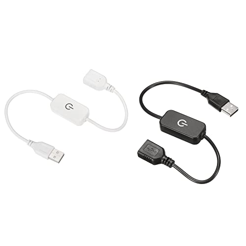 Meccanixity Led Touch Inline Dimmer 5V 3A Usb Cord Tact Switch Controller For Single Color Emitting Diode Strip Light, Black White, Pack Of 2 #TOP7
