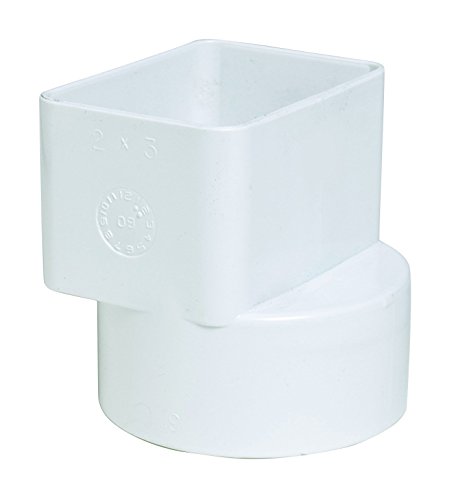 Plastic Trends P1923 PVC Flush Downspout Adapter, 2