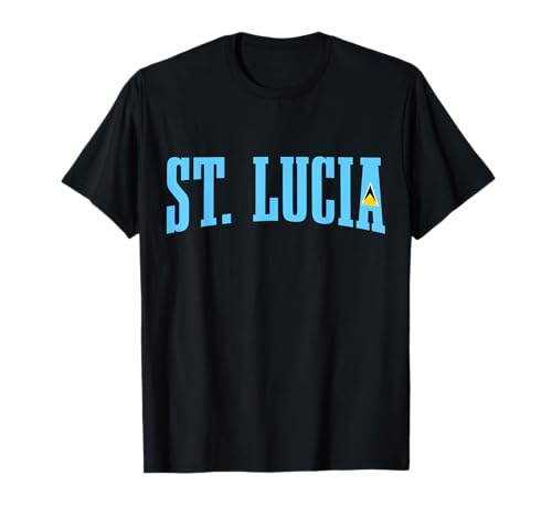St. Lucia Sports Style Pride Retro St. Lucia Flagge T-Shirt