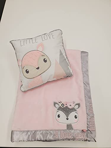 Fisher-Price Baby Blanket Woodland Wonders Collection Pink Fleece Baby Blanket Throw With Satin Trim For Baby Girls #TOP4