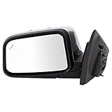 TRQ Driver Side Power Heated Mirror Chrome Cover Textured Black Compatible with 2011-2015 Ford Edge FO1320730