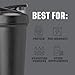 BlenderBottle Sport Sleek Shaker Cup Insulated Stainless Steel Water Bottle with Wire Whisk, 25-Ounce, Black