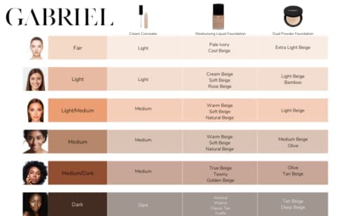 Gabriel Cosmetics Moisturizing Liquid Foundation (Rose Beige - Light/Cool Undertones), Natural, Paraben Free, Vegan, Gluten-Free, Cruelty-Free, Non Gmo, Infused With Vitamins A & E, Full Coverage,1 Fl Oz., #TOP4
