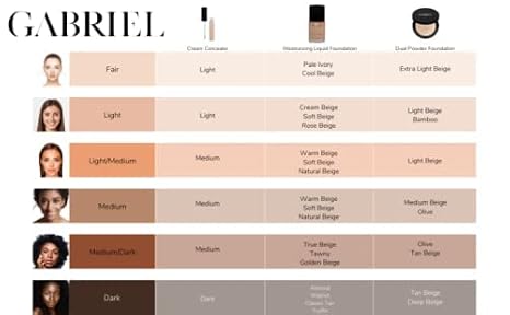 Gabriel Cosmetics Liquid Foundation, Organic Formula- 1 fl oz. (Rose Beige, 1.0)