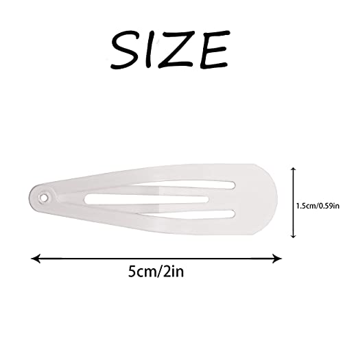 Dofash 2In/5Cm Small Snap Hair Clips Metal Hair Barrettes Hair Grips Hair Accessories For Women - 12 Count/Snow White #TOP4