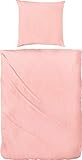 Composition : 100 % coton Primera Parure de lit en Coton Biologique Crème, Vieux Rose, 135 x 200 cm / 80 x 80 cm