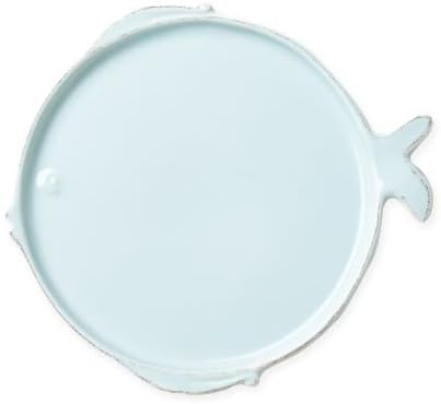 Vietri Melamine Lastra Fish Aqua Dinner Plate