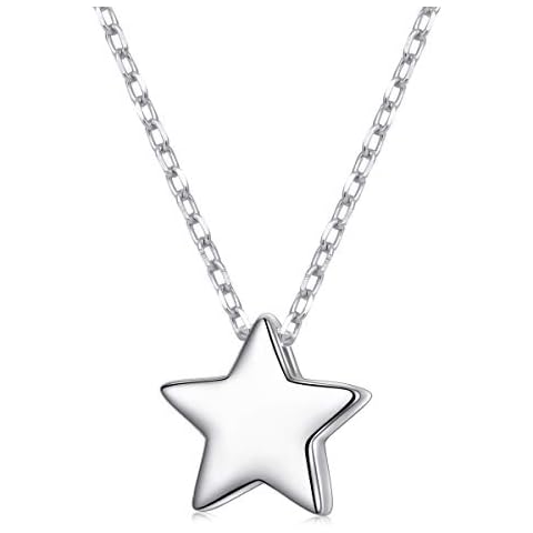 FLYOW 925 Sterling Silver Dainty Star Pendant Tiny Star Necklace Chain for Women Cover