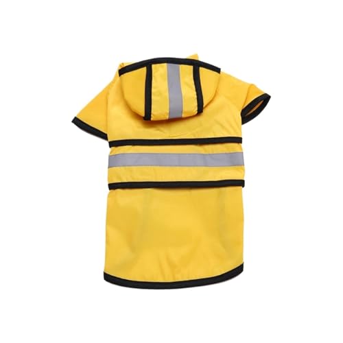 大型犬用防水レインコート - 反射ストリップ付き調節可能な軽量ポンチョ(ペット用)(Yellow,XS)