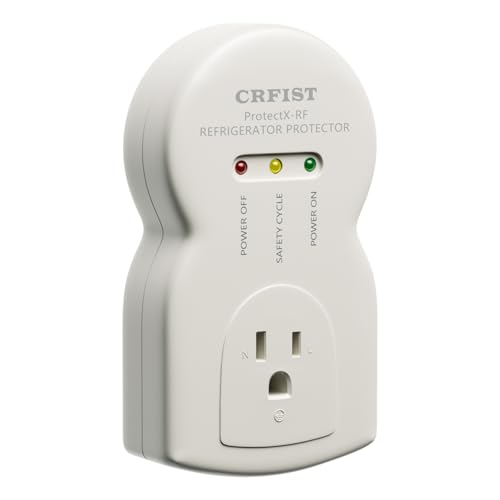 CRFIST Refrigerator-Specific Surge Protector a Dedicated Single-Outlet Protector Designed for Household appliances Featuring 1800W/15A Overload Protection and Voltage Suppression Capabilities.