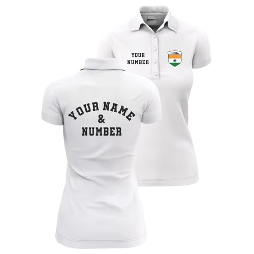 Polo de fútbol India personalizado mujer con nombre y número para el Mundial 2026