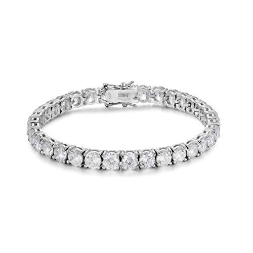 NYC Sterling Women’s Sterling Silver .925 Crystal Clear Cubic Zirconia CZ Round Classic Tennis Bracelet, 2.5MM - 6MM, Stackable, Wedding, Engagement, Anniversary, Sizes 6.5" - 8", (6.5, 5MM)