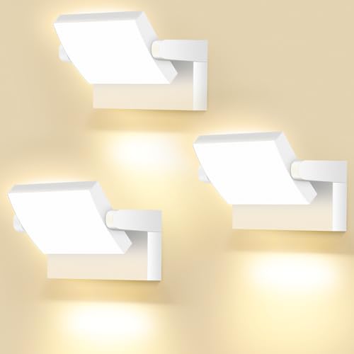 GXXG 3 Piezas 40W Lámpara de Pared 4000LM Rotación Foco LED Exterior Bianco Caldo 3000K Aplique Pared Exterior Interior IP65 Impermeable
