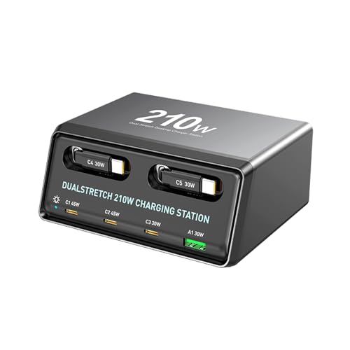 Chargeur USB C 210W Fockety pour un bureau gaming ordonné et performant à la maison
