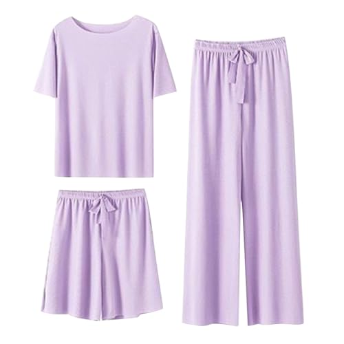 Pantalon uni avec haut ensemble 3 pièces femme vêtement intérieur