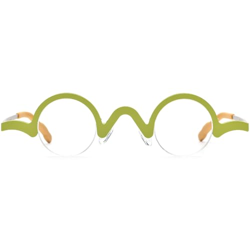 Image of FONEX Colorful Pure Titanium Glasses Frame Women Retro Round Eyeglasses