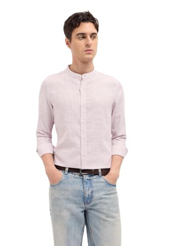 Image of THE BEAR HOUSE Men's Cotton Solid Slim Fit Shirt