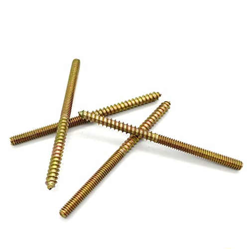 Image of 12 Pack 1 /4-20 x 4 Inch Hanger Bolts 1 /4-20 inch Double Headed Bolts 1 /4 Wood Dowel Screw Self-Tapping Screw Hanger Bolts for Furniture Screws Threaded Rods Bolt 100mm Length