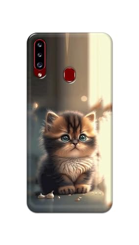 Image of PRINTFIDAA Printed Hard Back Cover Case for Samsung Galaxy A20s Back Cover (Cute Cat) -112