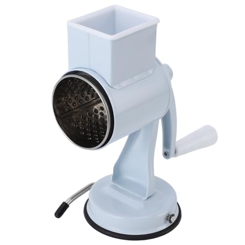 ZPSHYD Rallador manual de queso, molinillo de manivela de cocina de acero inoxidable con 5 cuchillas intercambiables, ideal para verduras, nueces, patatas y queso