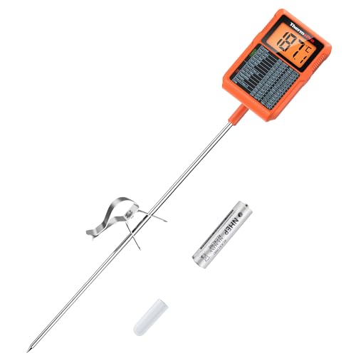 ThermoPro TP510 Cooking Thermometer, Center Thermometer, Digital Waterproof, 7.9 inches (20 cm) Extra Long Probe, Rotatable, Backlit for Pastry Candy Making, Oil, Coffee, Frying, Meat, Candy
