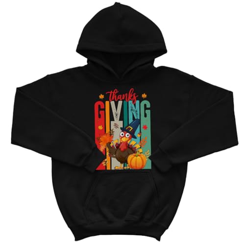 Cute Thanksgiving Turkey Kids' Hoodie - Turkey Print Items - Presents for Kids
