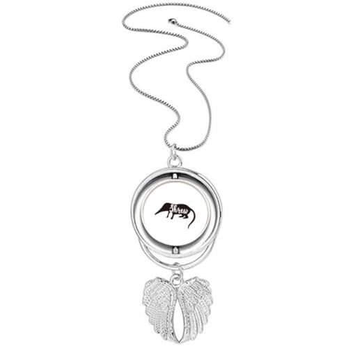 Collier ailes d'ange noir et blanc Shrews, le cadeau d'anniversaire idéal