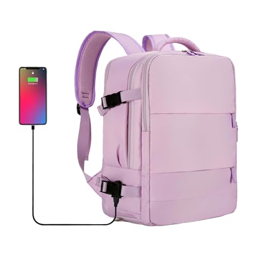 Mochila genérica para mujer, bolsa de viaje - Mochila de equipaje Weekender - Antift, impermeable, transpirable y mochila acolchada para negocios, escuela, colegio, morado, Se référer au descriptif
