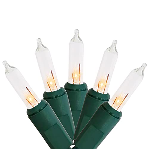 MULTI-SPARKING Christmas Lights 8.6Ft 10 Counts Classic Clear Incandescent Mini String Lights Green Wire Warm White for Indoor and Outdoor Christmas Decorations Connectable
