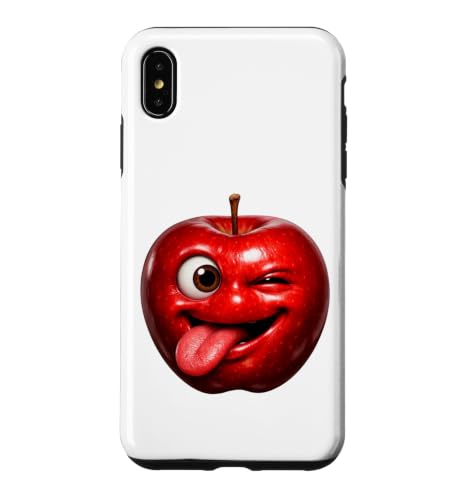 AI Apple Tongue Out Brainrot Fruit Funny Gen Z �����ȃ~�[�� �X�}�z�P�[�X iPhone XS Max �p