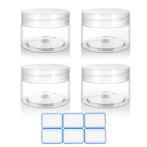 DTDNZKN 4 Pack 1 Oz (30ml) travel containers for creams Leak Proof with Labels