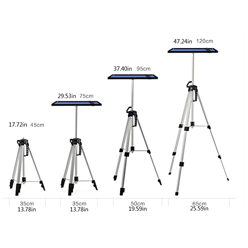 Soporte telescópico para proyector, trípode ligero ajustable de piso, cabezal esférico giratorio 360° con altura de 17 a 47 pulgadas y bolsa de transporte miniatura 2