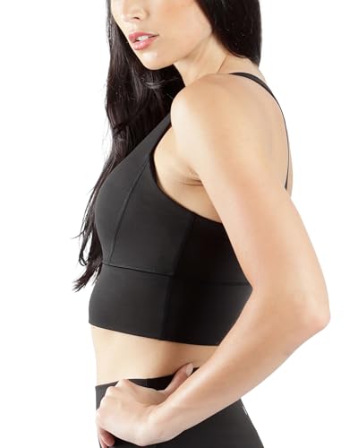 90 Degree By Reflex Long Line Sports Bra Racerback Workout Medium Impact Yoga Top3