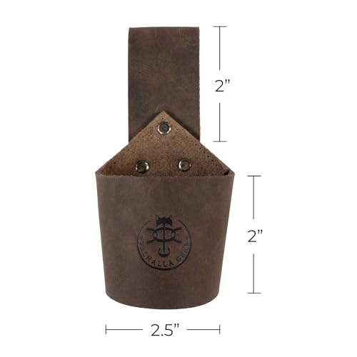 Valhalla Gear, Axe Holster, Durable Carrier, Accessory for Tools with Double Belt Loop, Convenient and Safe for Home Improvement, Full Grain Leather, Handmade, Bourbon Brown