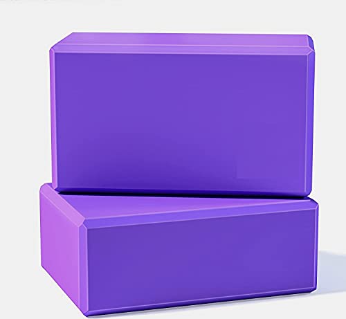 Image of Serveuttam Yoga Blocks (2 PC)-High-Density EVA Block to Support Improve Strength Aid Balance and Flexibility-Lightweight Odor Resistant and Moisture-Proof Yoga Belt (Blocks2pc Purple)